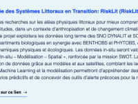Chaire de Professeur Junior Risklit : R&eacute;silience Int&eacute;gr&eacute;e des Syst&egrave;mes Littoraux en Transition